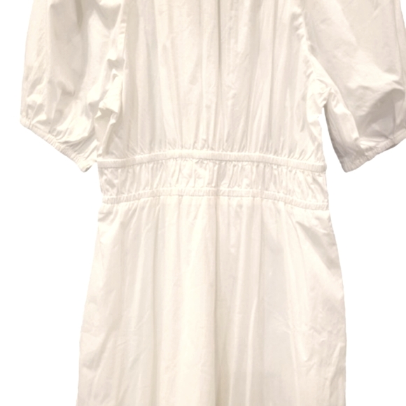 Vineyard Vines Marina Dress Large White Midi Puffy Sleeves Summer Tiered - Picture 9 of 16